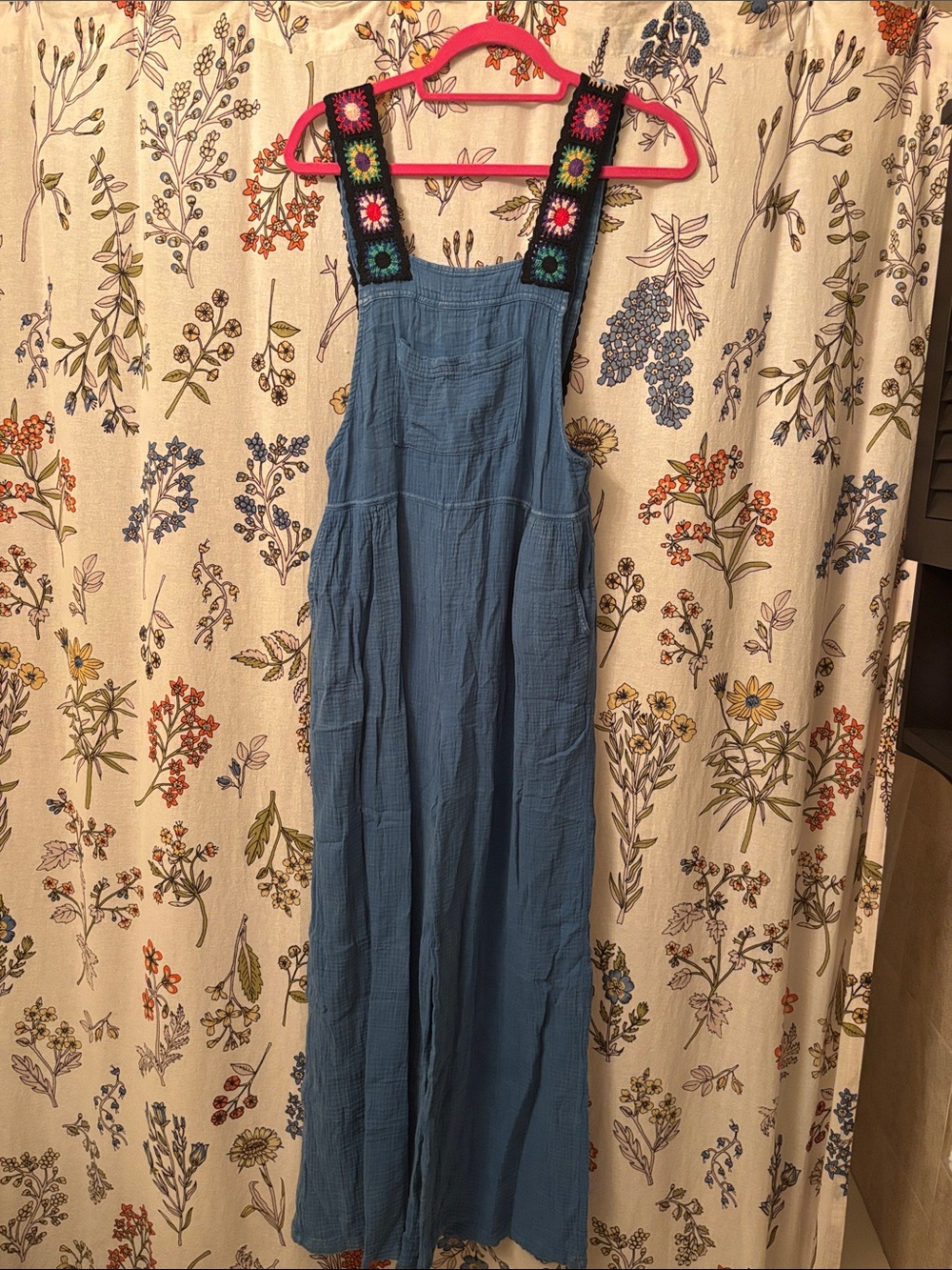 Overalls with Embroidered Straps